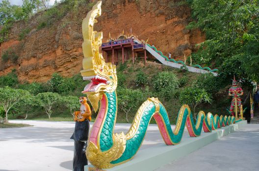 The Statue of King of Nagas Symbol is a holy Image that the buddhist worship with faith.