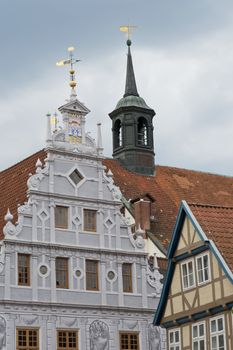 Facade of the town-hall of Celle, in Germany