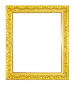 Ancient wooden frame isolated on white background.