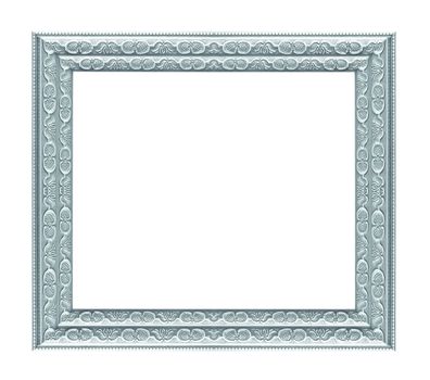 Ancient wooden frame isolated on white background.