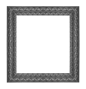 Ancient wooden frame isolated on white background.