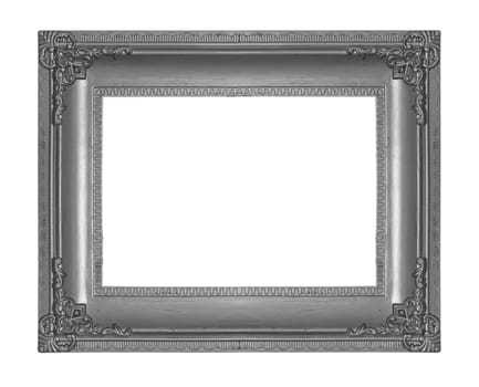 Ancient wooden frame isolated on white background.