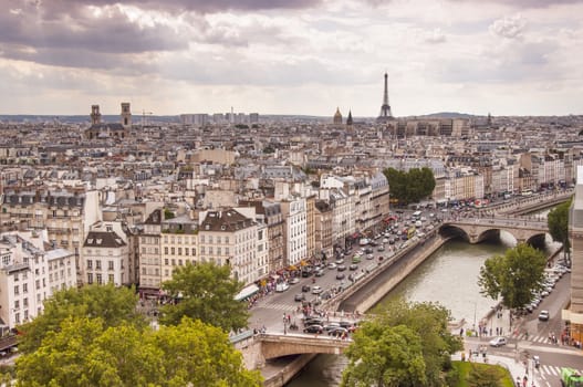 view from the Cathedral of Notre Dame in Paris