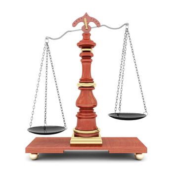 beautiful image of judicial attributes on a white background