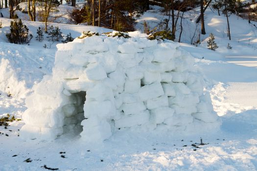 igloo constructed by the hands for spending the night