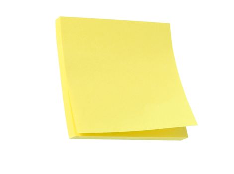 Yellow post it note pad isolated on white