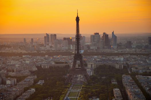 view of Paris city at sunset
