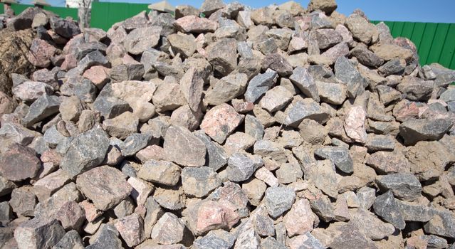 heap of stones for construction works