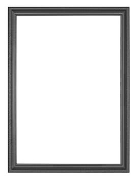 black wooden frame isolated on white background.