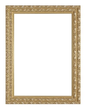 Ancient wooden frame isolated on white background.