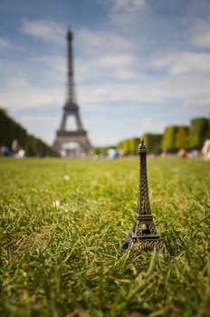 miniature of Eiffel tower in Paris