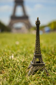 miniature of Eiffel tower in Paris
