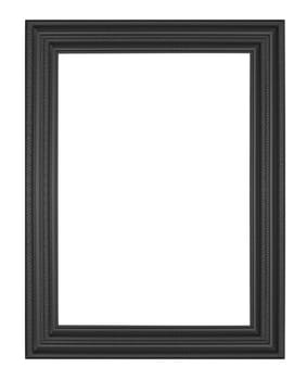 black wooden frame isolated on white background.