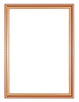 Ancient wooden frame isolated on white background.