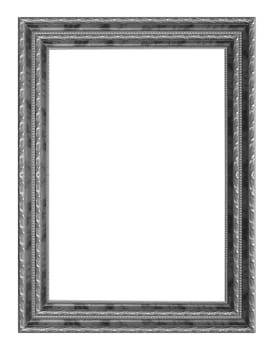 Ancient wooden frame isolated on white background.