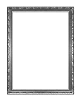 Ancient wooden frame isolated on white background.