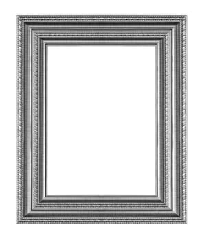 Ancient Wooden Frame Isolated On White Background.