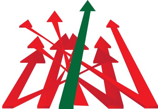 red and green arrows in chaos