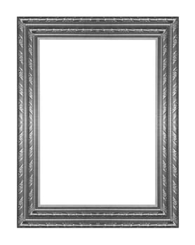 Ancient wooden frame isolated on white background.