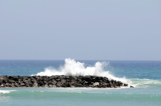 Waves over some Rocks  near the Atlantic Ocean