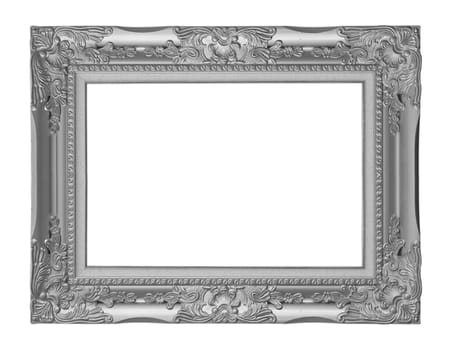 Old Antique Black  frame Isolated Decorative Carved Wood Stand Antique Black  Frame Isolated On White Background