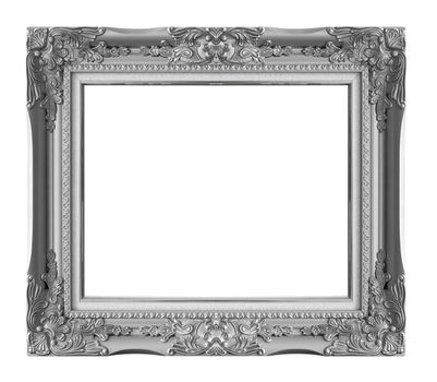 Old Antique Black  frame Isolated Decorative Carved Wood Stand Antique Black  Frame Isolated On White Background