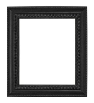 Old Antique Black  Frame Isolated Decorative Carved Wood Stand Antique Black  Frame Isolated On White Background