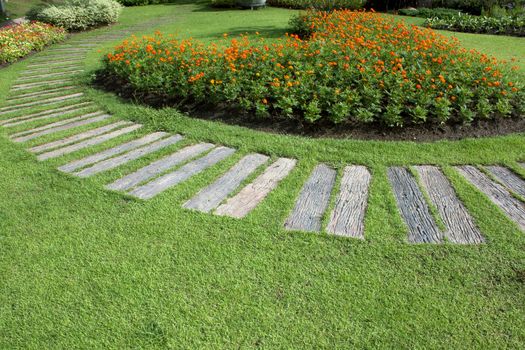 Ornamental Public Gardens and Bushes greenery and flowers.