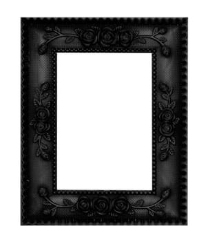 Black  Wooden Frame Isolated On White Background.
