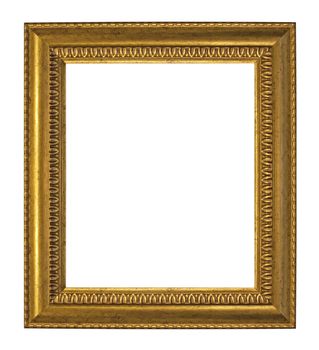 Old Antique Gold frame Isolated Decorative Carved Wood Stand Antique Gold Frame Isolated On Black  Background