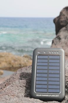 Portable Small Solar Panel near the Atlantic Ocean