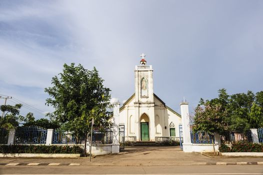 Old catholic church in Pakse ,Laos.