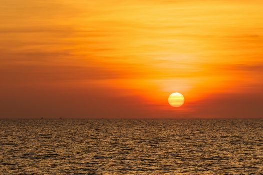 Beautiful sunset above the sea in Thailand.