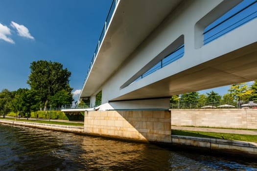 Pedestrian Bridge Over the Spree River in Berlin, Germany