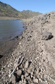 Lake Edge near the Desert In Gran Canaria Island, Spain