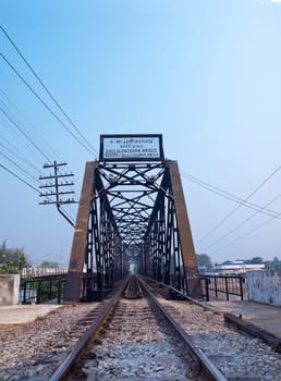 Chulalongkorn Bridge cross over Mae Klong River in Ratchaburi, Thailand