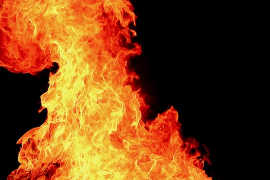 Image with red flame on the black background