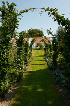 Beautiful gardening project - creative garden tunnel archway in a classical garden