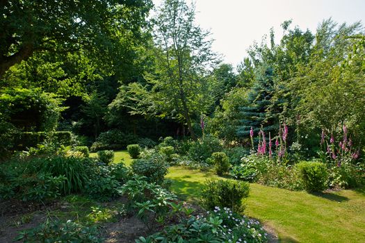 Attractive beautiful English style formal garden classical creative gardening