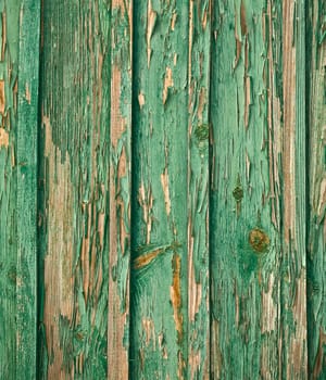 painted  green boards. background close up