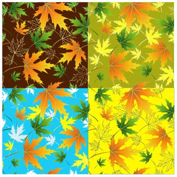 Seamless pattern of beautiful autumn leaves