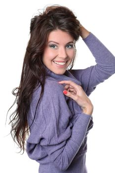 Closeup portrait of a happy young woman smiling