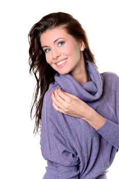 Closeup portrait of a happy young woman smiling