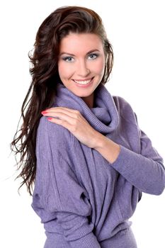 Closeup portrait of a happy young woman smiling