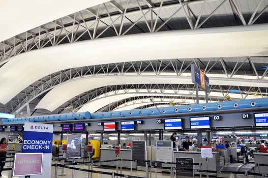 OSAKA, JAPAN - OCT 24: Kansai International Airport opened 4 September 1994 to relieve overcrowding at Osaka International Airport, which is closer to the city of Osaka and now handles only domestic flights, taken on 2012 october 24