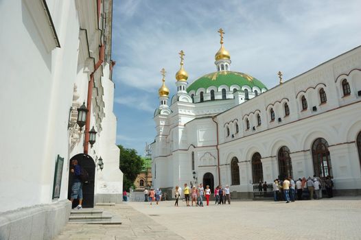 KIEV, UKRAINE - MAY 20: tourists are visiting Kiev Pechersk Lavra - national historic-cultural sanctuary (monastery) and unesco heritage site, on May 20,2012 in Kiev,Ukraine