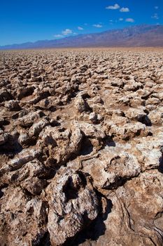 Devils golf course Death Valley salt clay formations National Park California