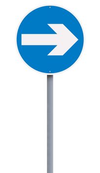 European turn right road sign