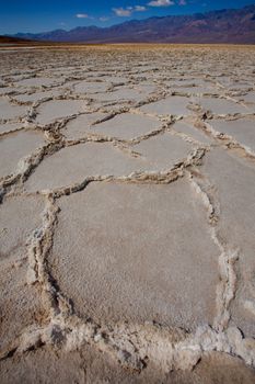 Badwater Basin Death Valley salt formations in California National Park