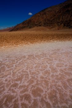 Badwater Basin Death Valley salt formations in California National Park